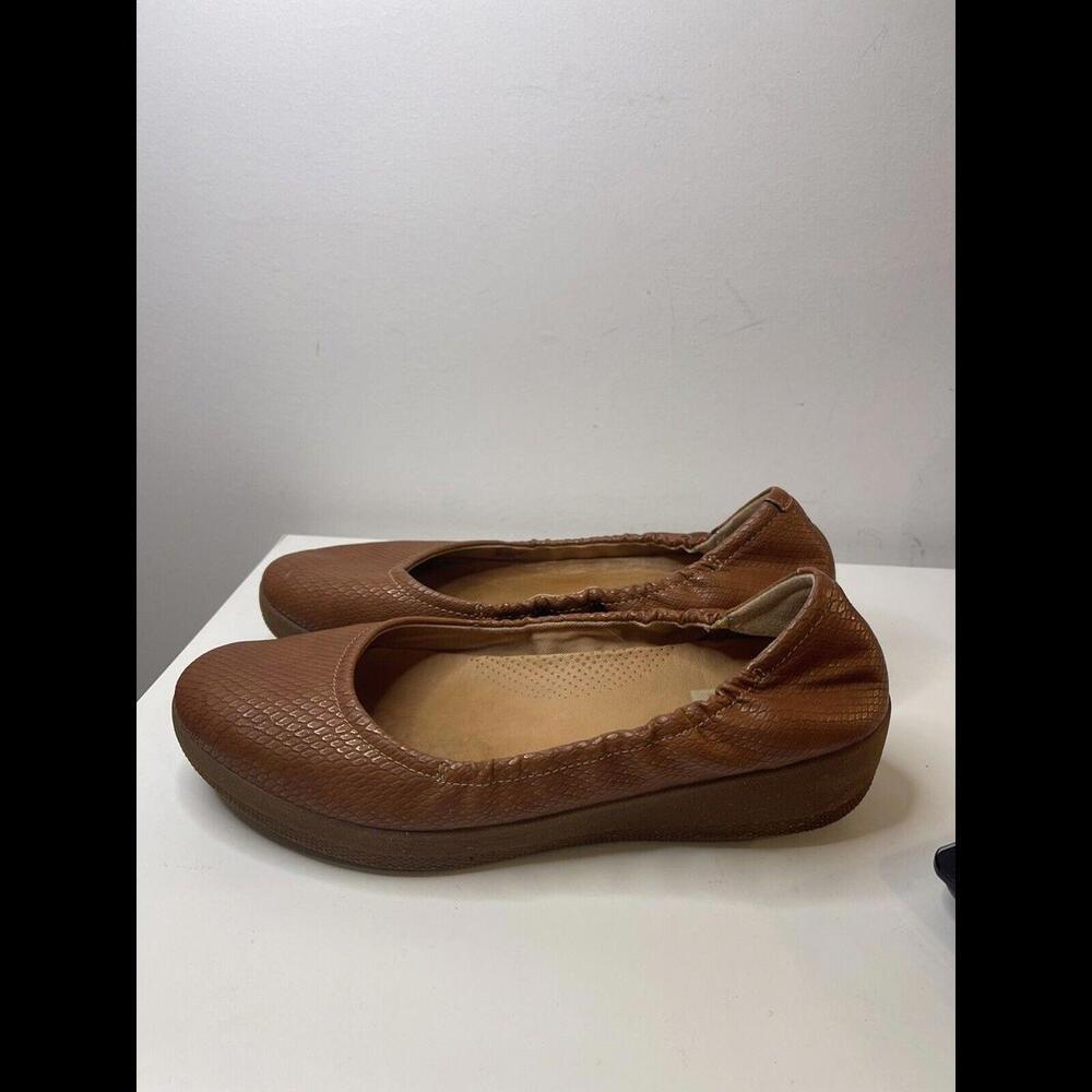 Filflop Leather Ballerina Pumps  Slip On Alligator print F brown 9.5